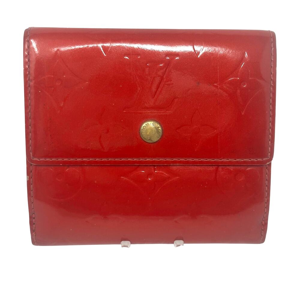 Louis Vuitton LV Vernis Monogram Elise Wallet Red
